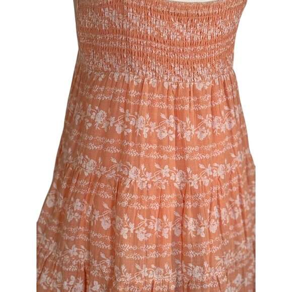 In Loom Woman Size S Floral Peach Sundress Cotton & Rayon Blend Adjustable Strap - Picture 5 of 9